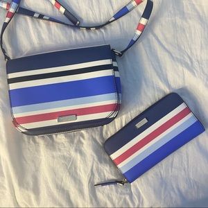 Kate Spade WALLET ONLY blue pink zipper